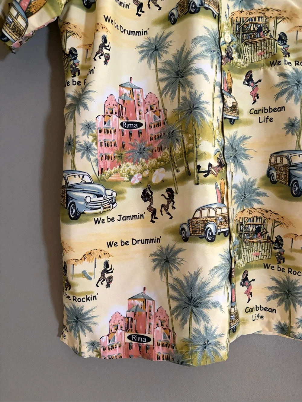 Rima Caribbean Life Casual Button Down Shirt Short Sleeve Tropical Beach Resort - Picture 2 of 11